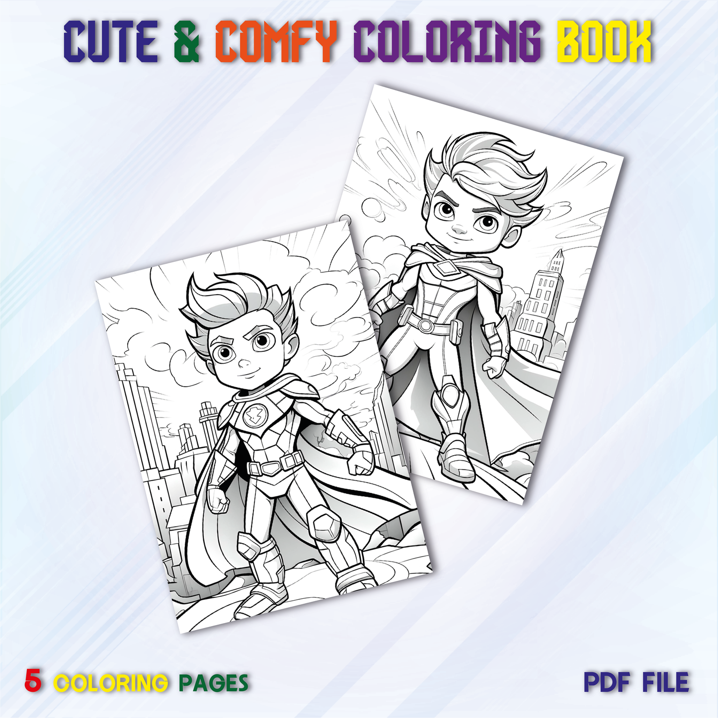 Super hero Adventure Coloring Pages for Kids, Preschoolers, Boys and Girls