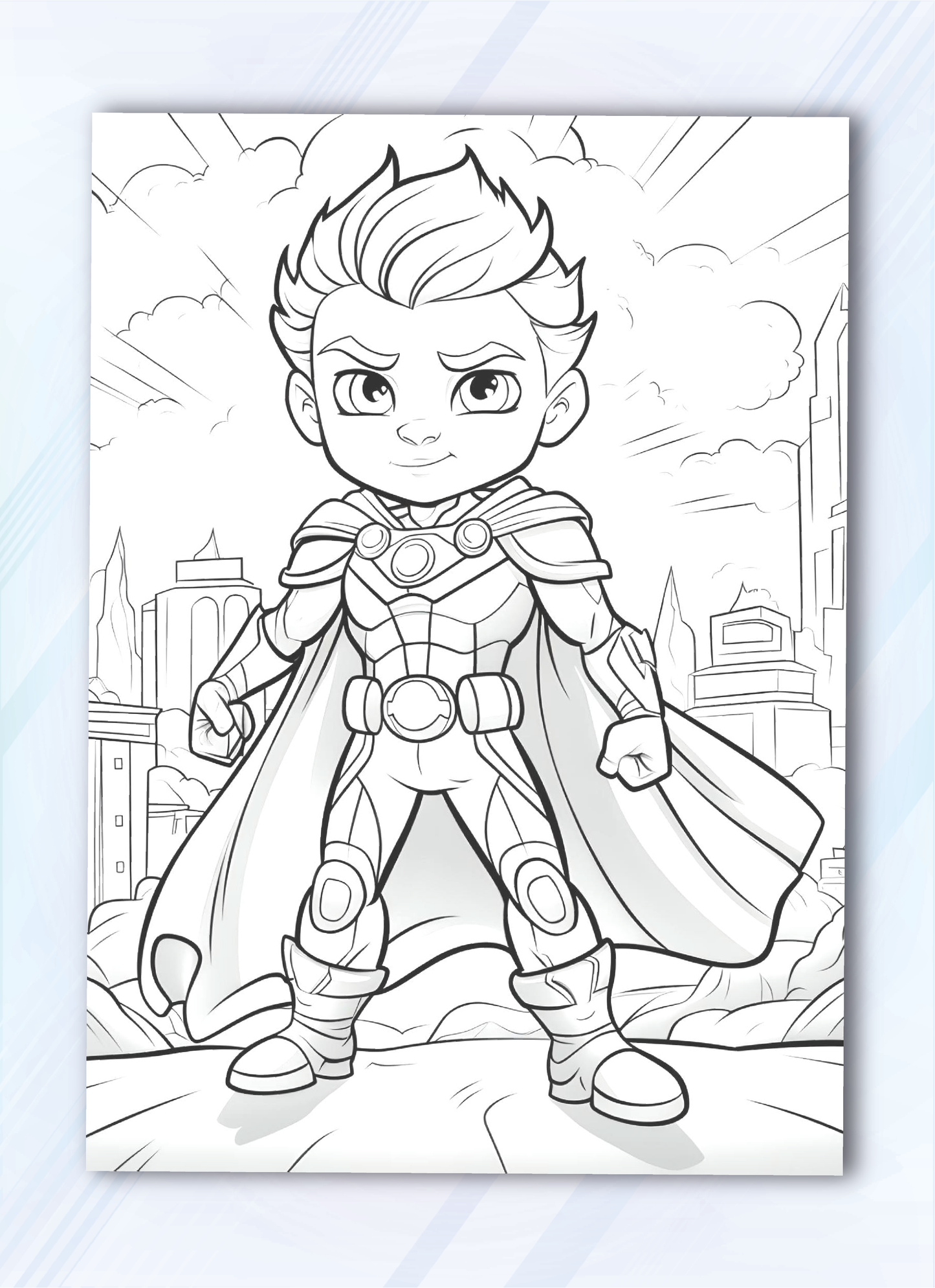 Super hero Adventure Coloring Pages for Kids, Preschoolers, Boys and Girls